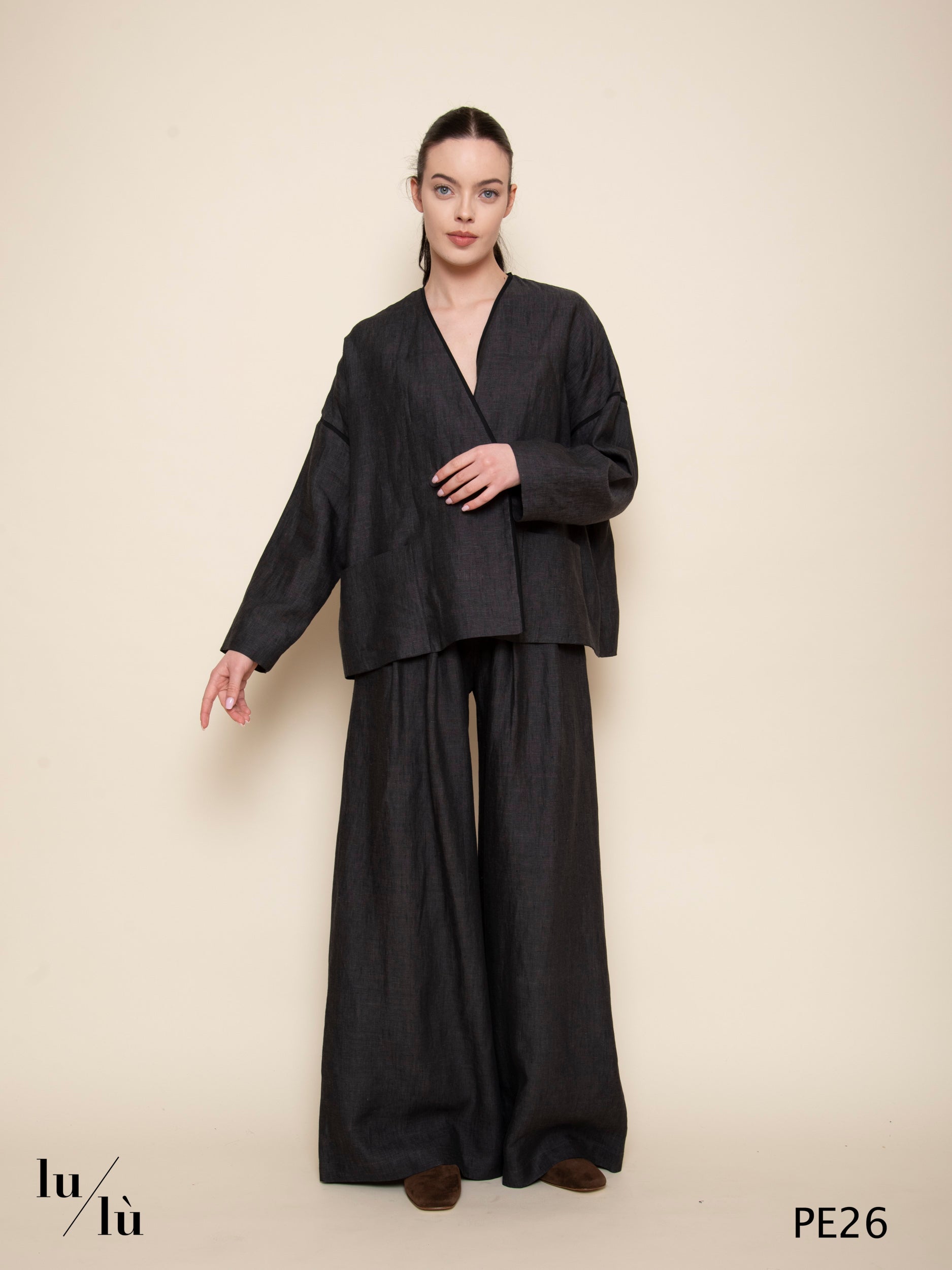 Aspen - Pantalone donna a palazzo in lino