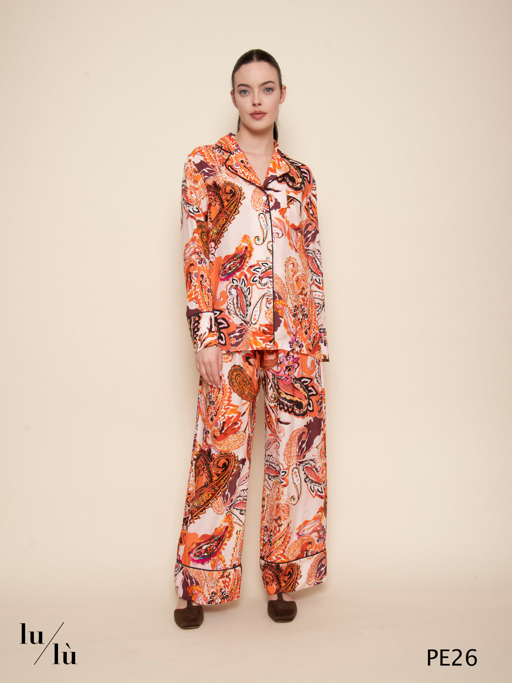 Rania - Pantalone palazzo stampa paisley in viscosa