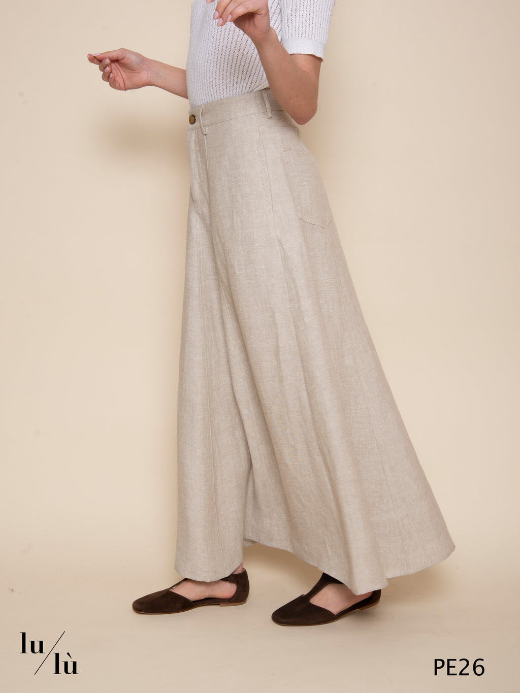 Aisha - Gonna lunga in lino grezzo naturale