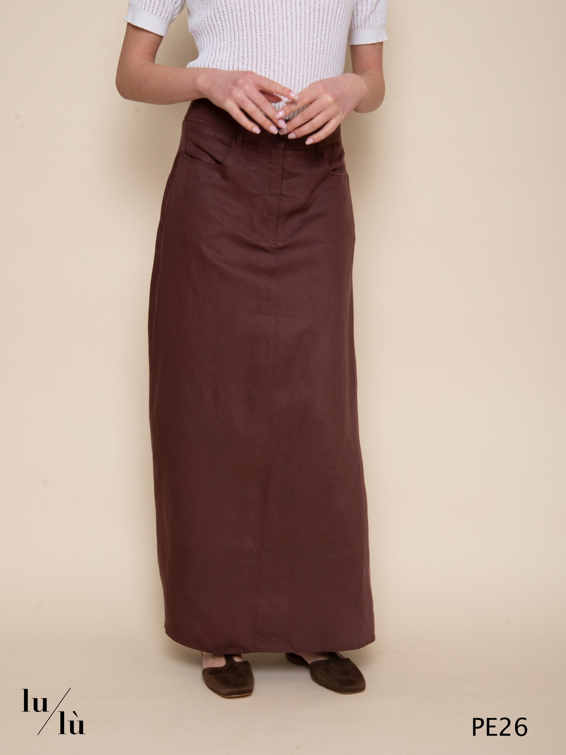 Iacomo - Gonna lunga in tencel e lino