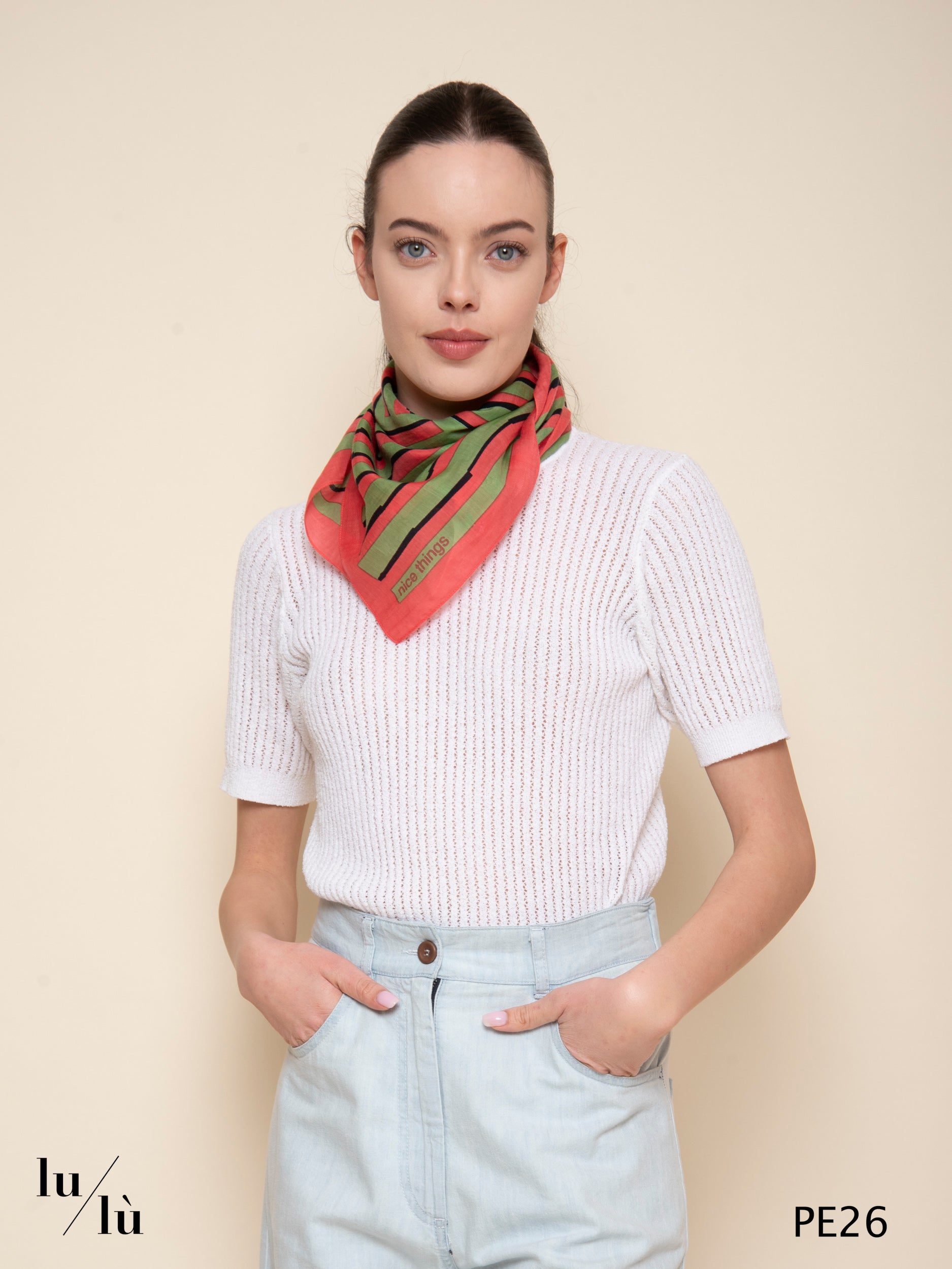Menta Pink - Foulard quadrato in viscosa e lyocell