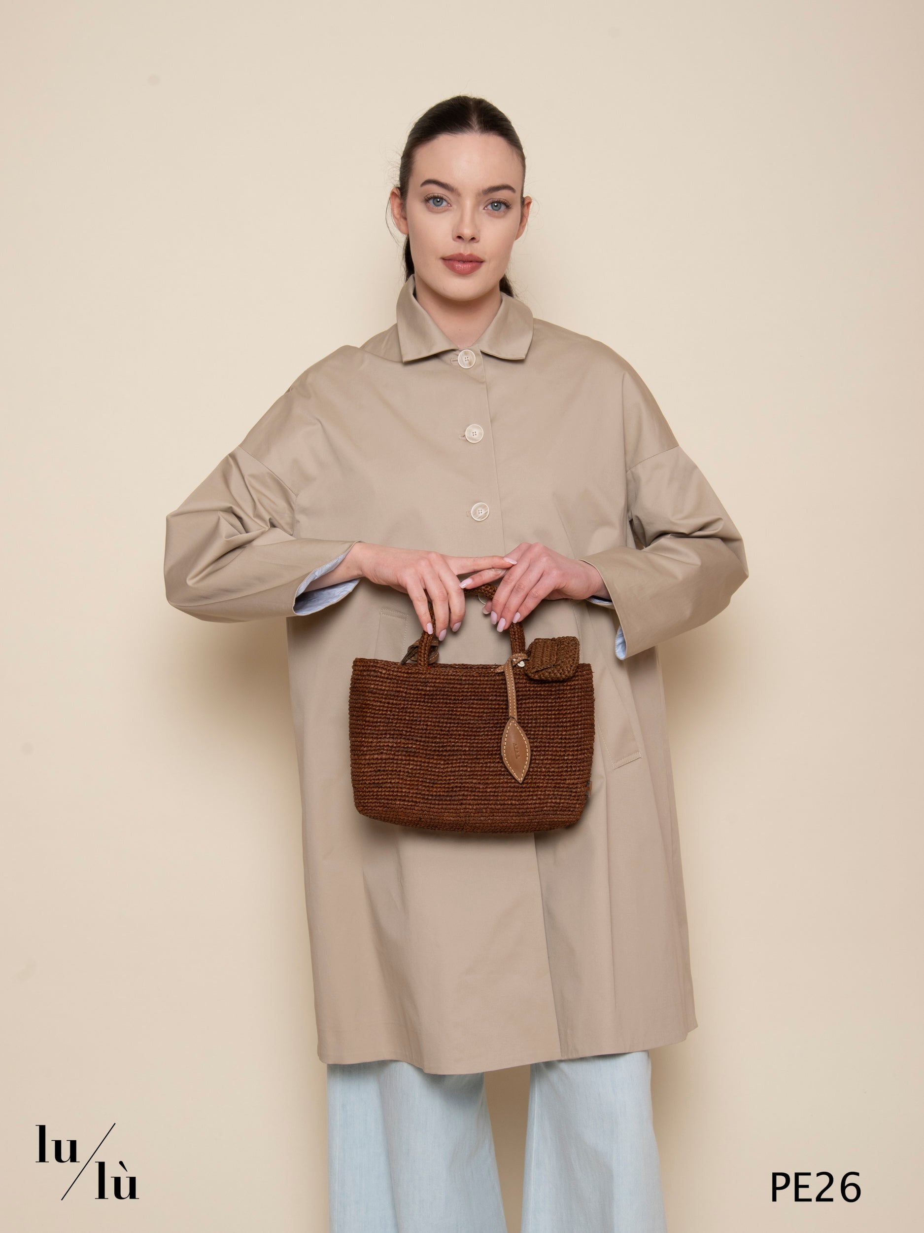 Alma Esse - Borsa a mano in rafia naturale artigianale