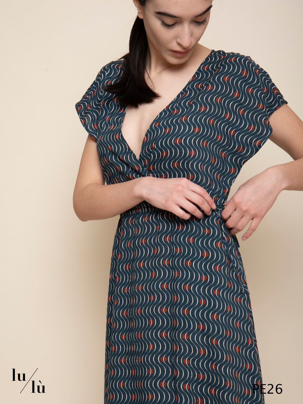 Leilani - Abito midi stampato in viscosa e cotone