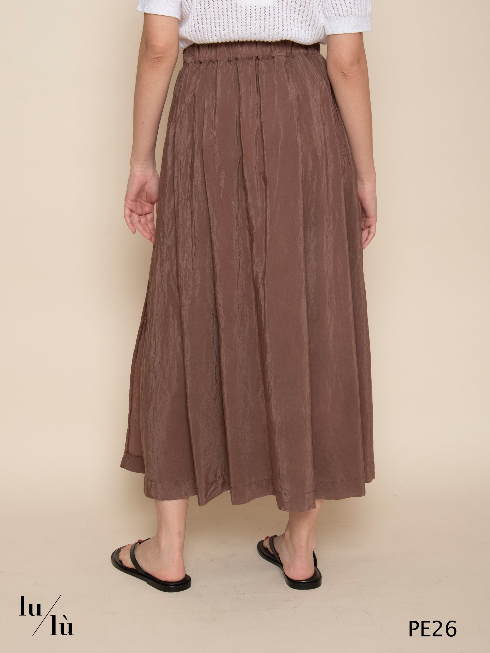 Elif - Gonna fluida in misto cotone e seta