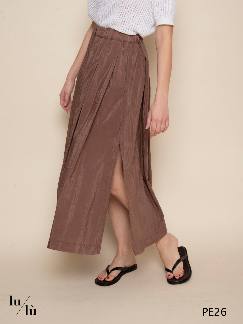 Elif - Gonna fluida in misto cotone e seta