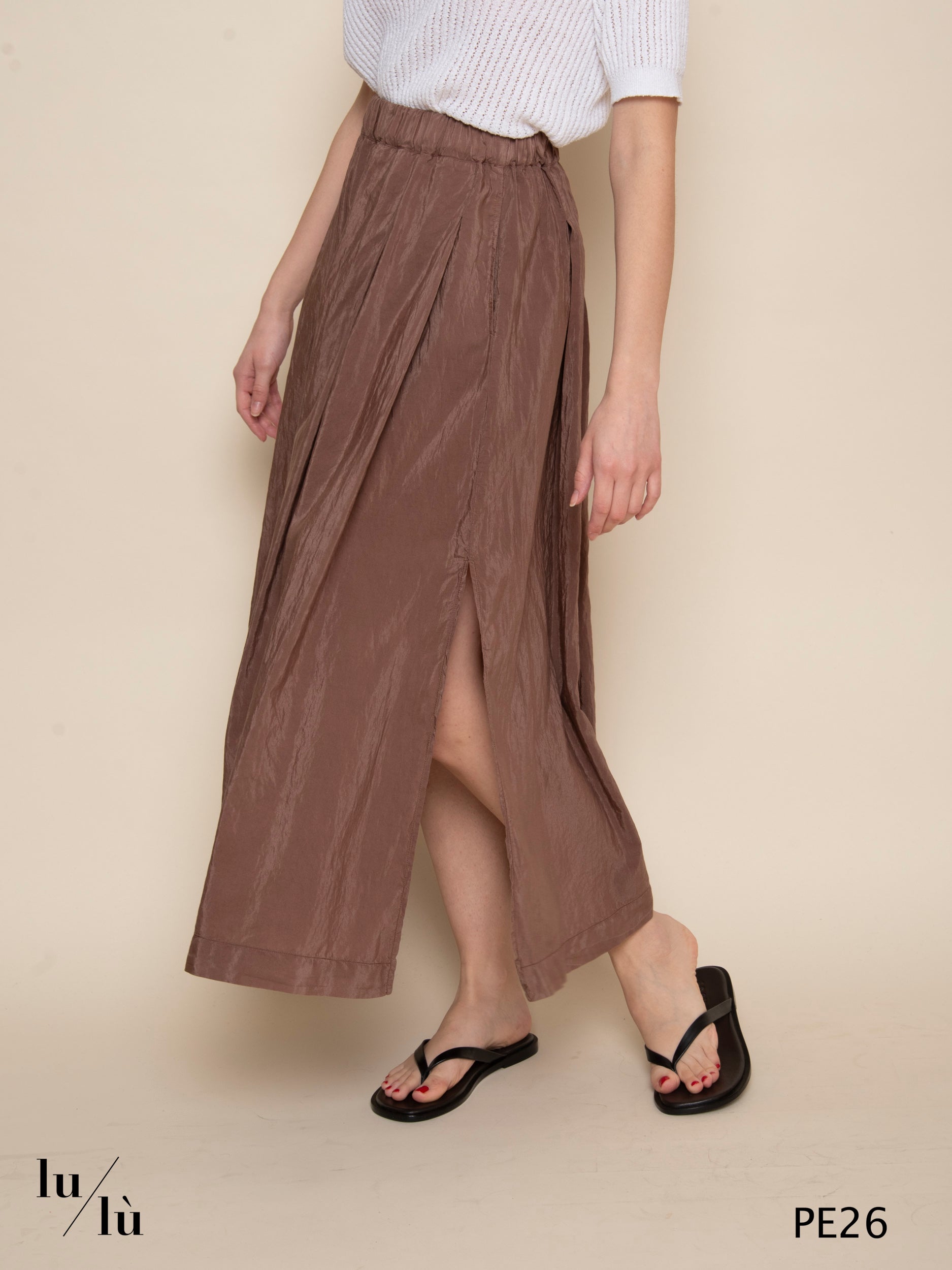 Elif - Gonna fluida in misto cotone e seta