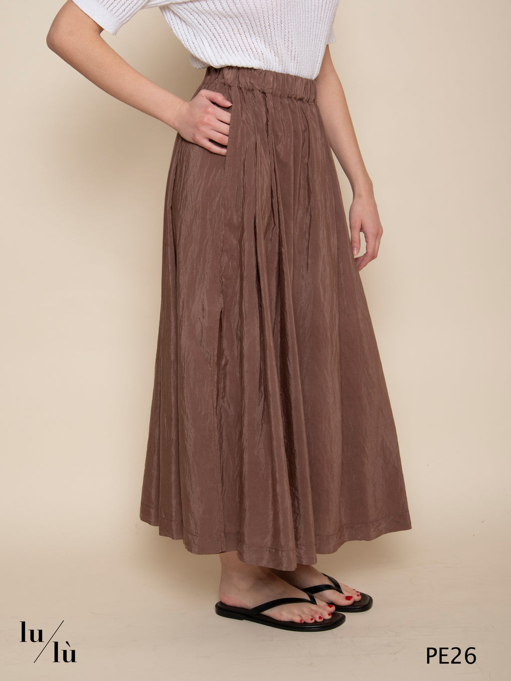 Elif - Gonna fluida in misto cotone e seta