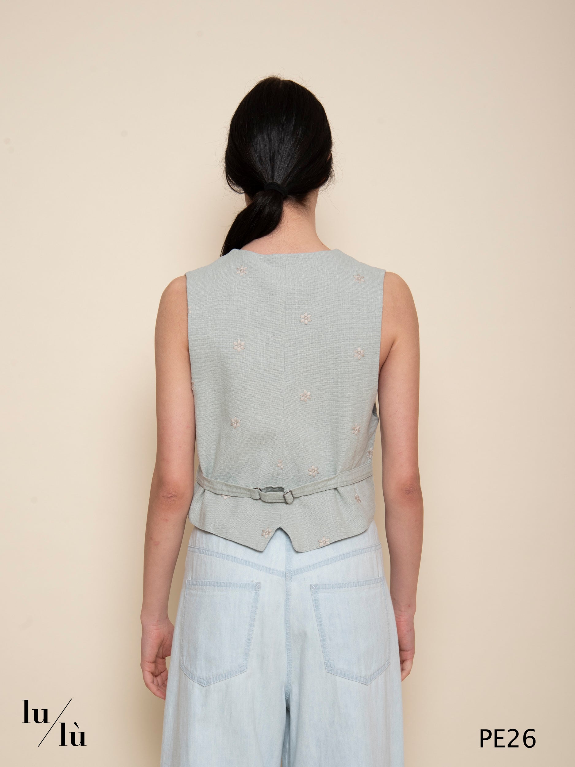 Filippo - Gilet donna in cotone con ricami