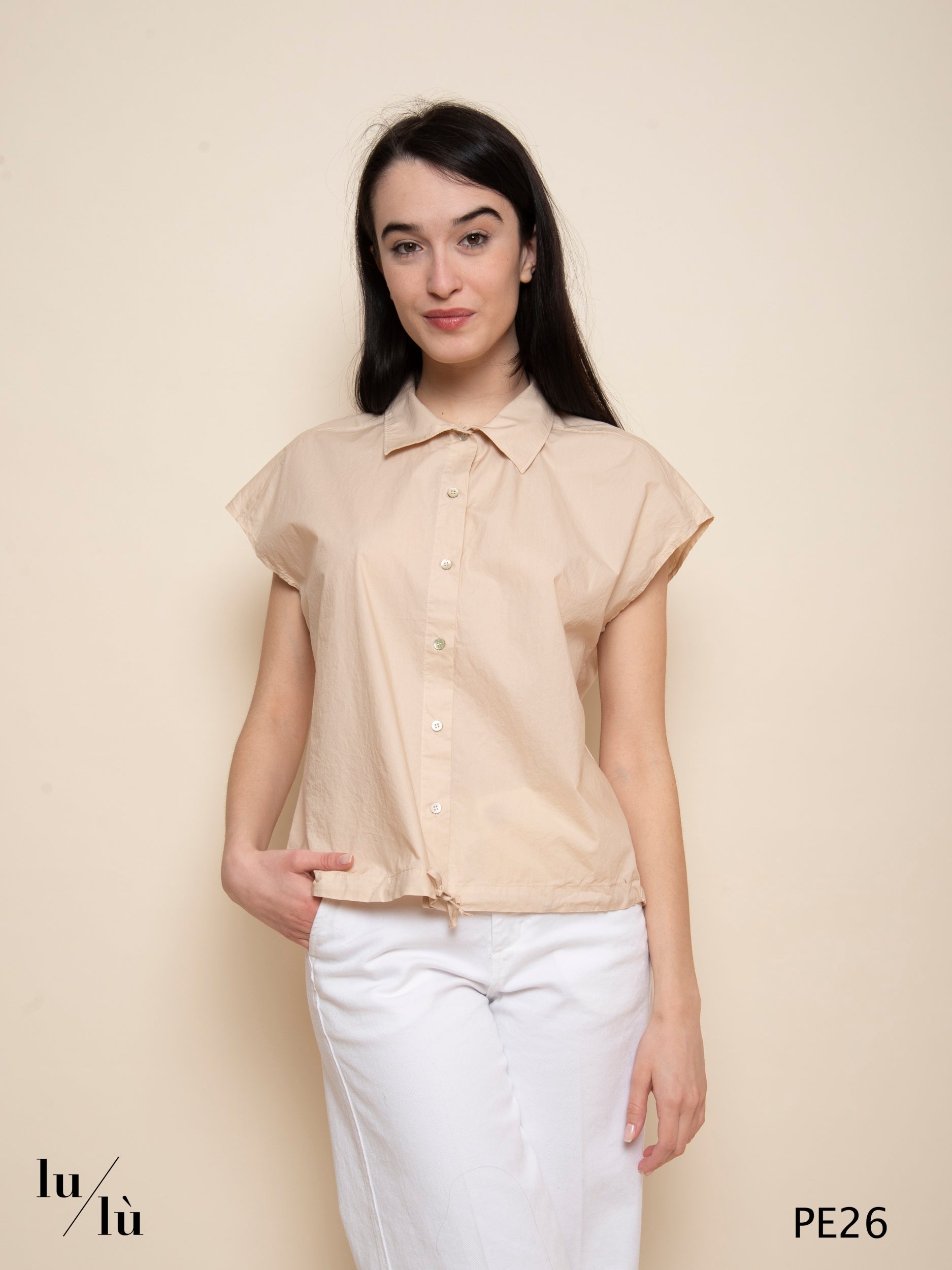 Adira - Blusa in cotone dalle maniche ad aletta