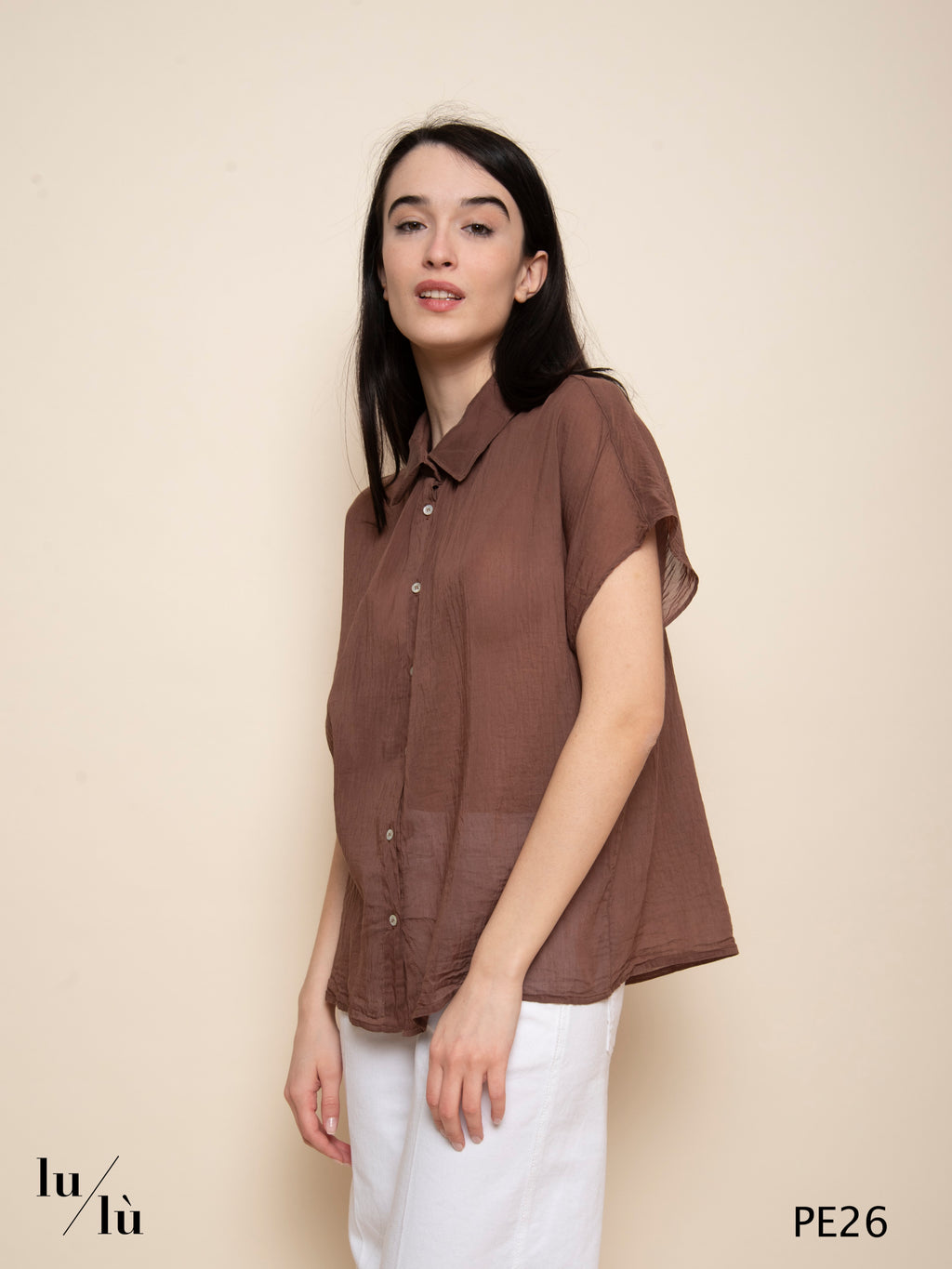 Nava - Camicia in cotone e seta con maniche ampie