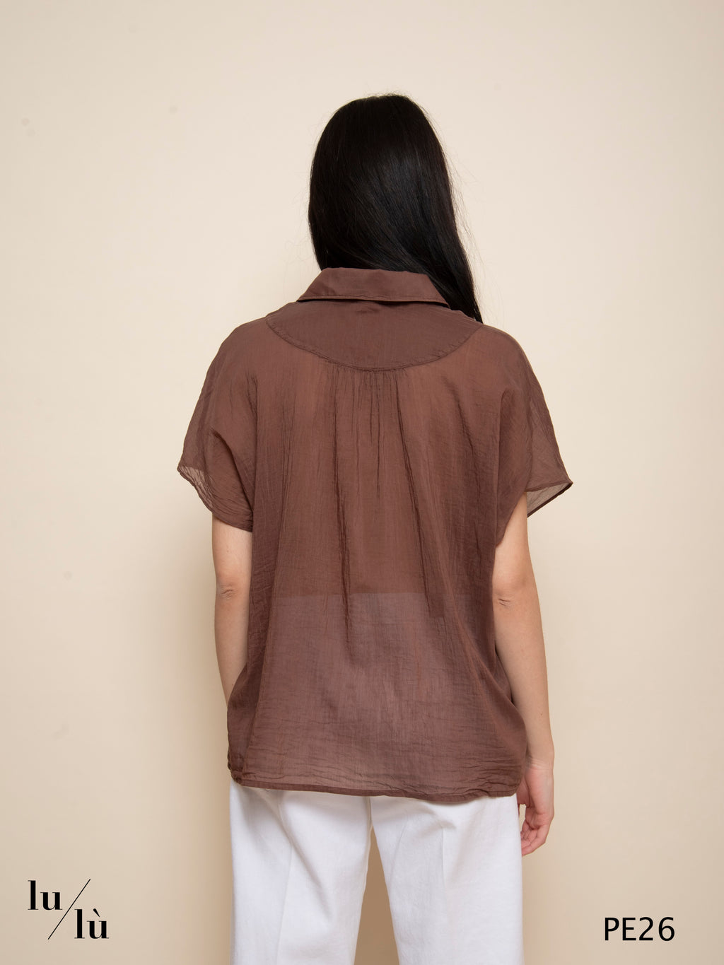 Nava - Camicia in cotone e seta con maniche ampie