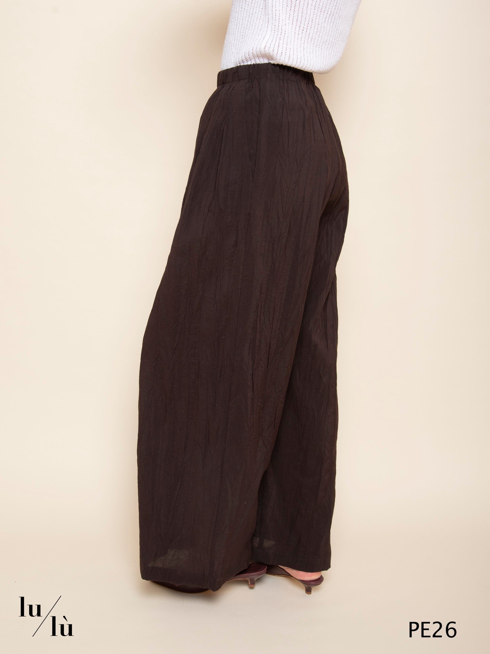 Liora - Pantalone ampio froisse viscosa e poliestere
