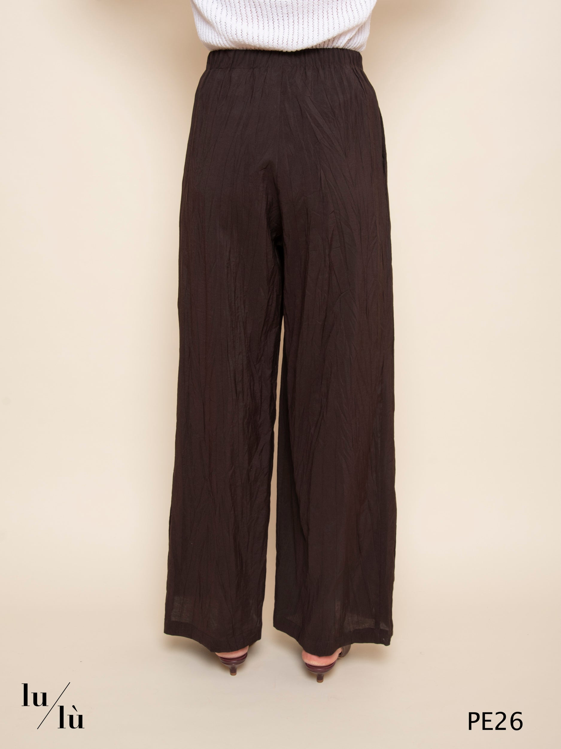 Liora - Pantalone ampio froisse viscosa e poliestere