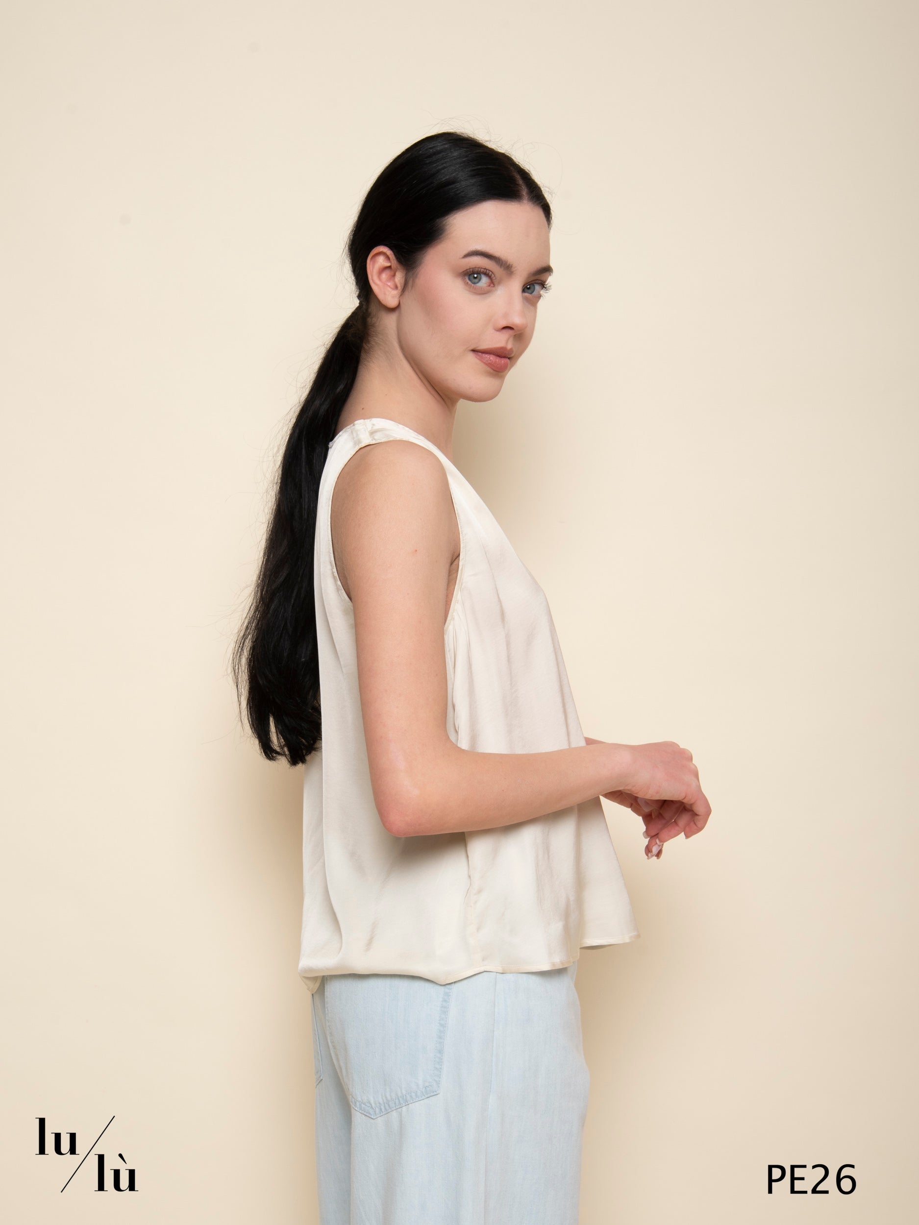 Taoda Avorio - Top donna in viscosa