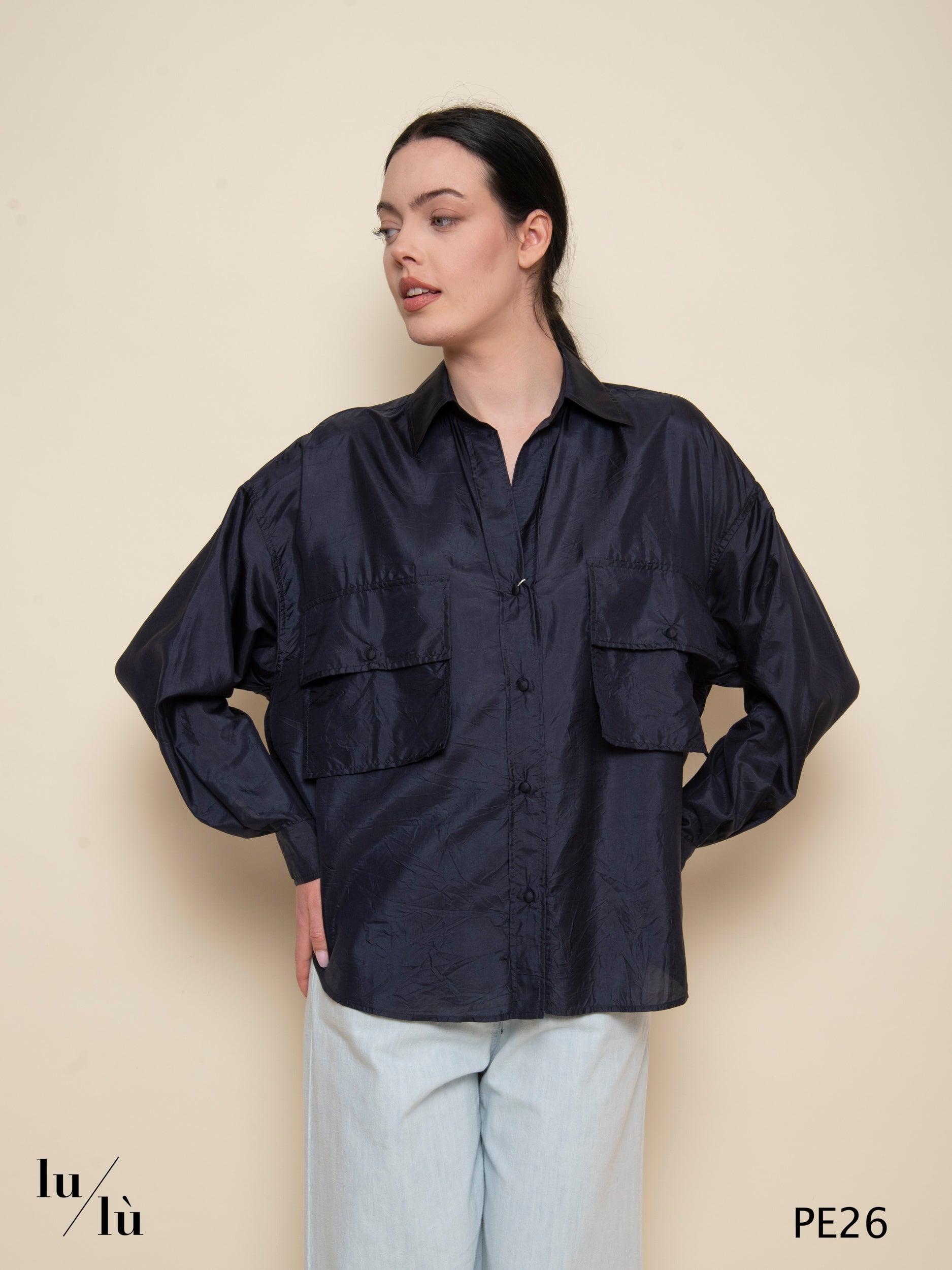 Pitanga - Camicia oversize in seta habutai
