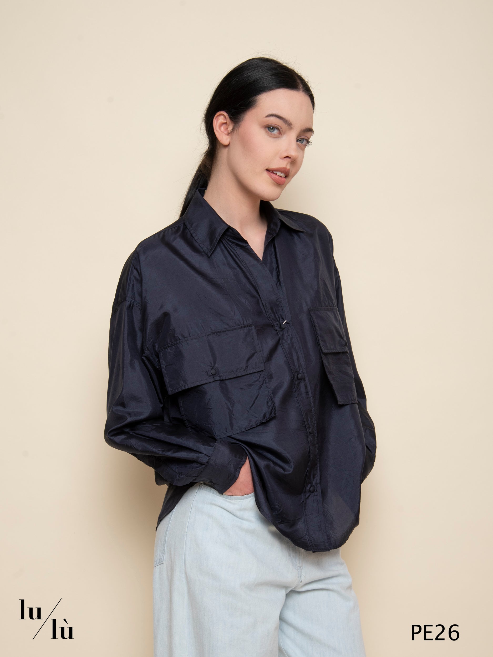 Pitanga - Camicia oversize in seta habutai