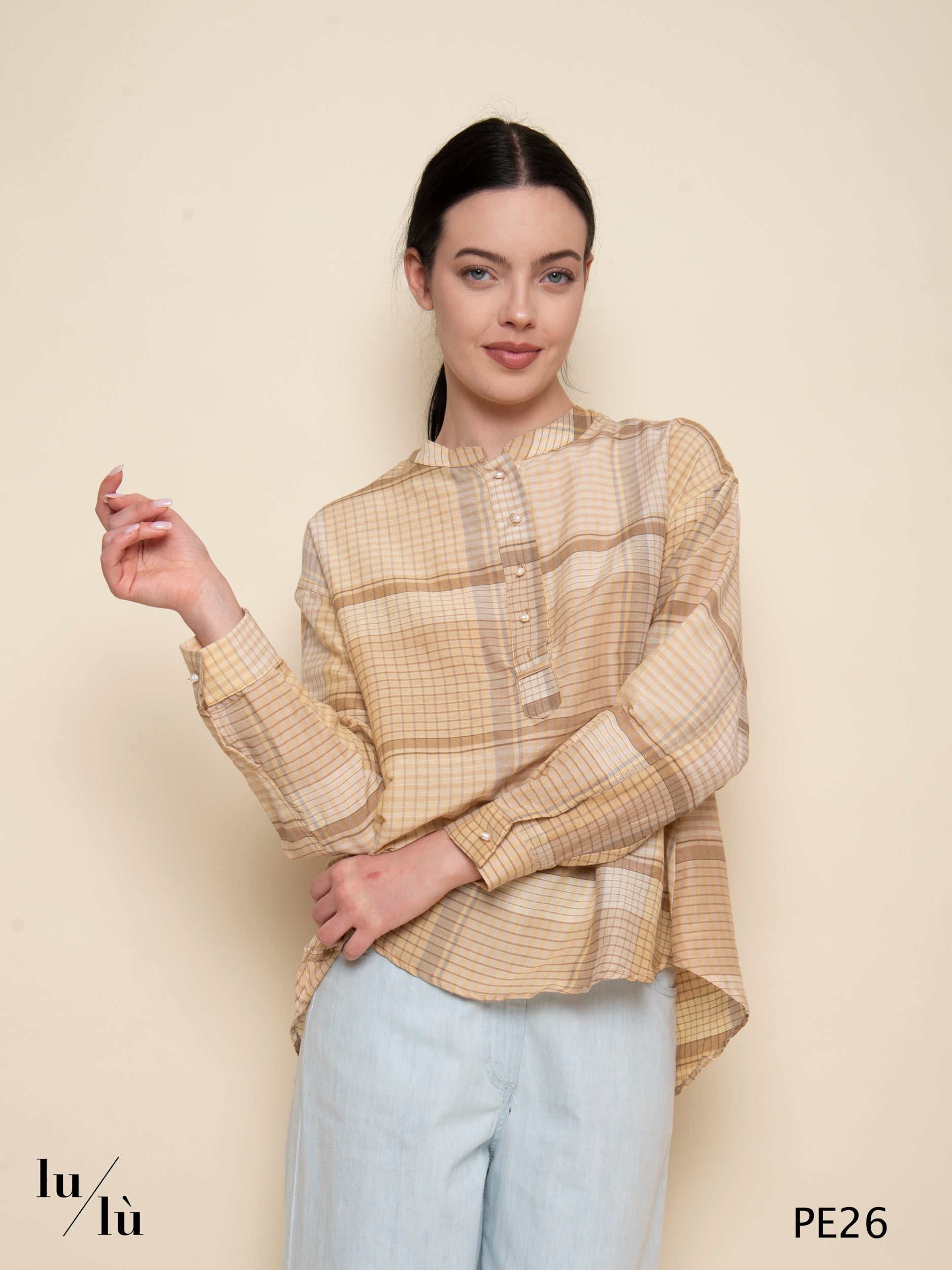 Kiliman - Blusa check cotone e seta