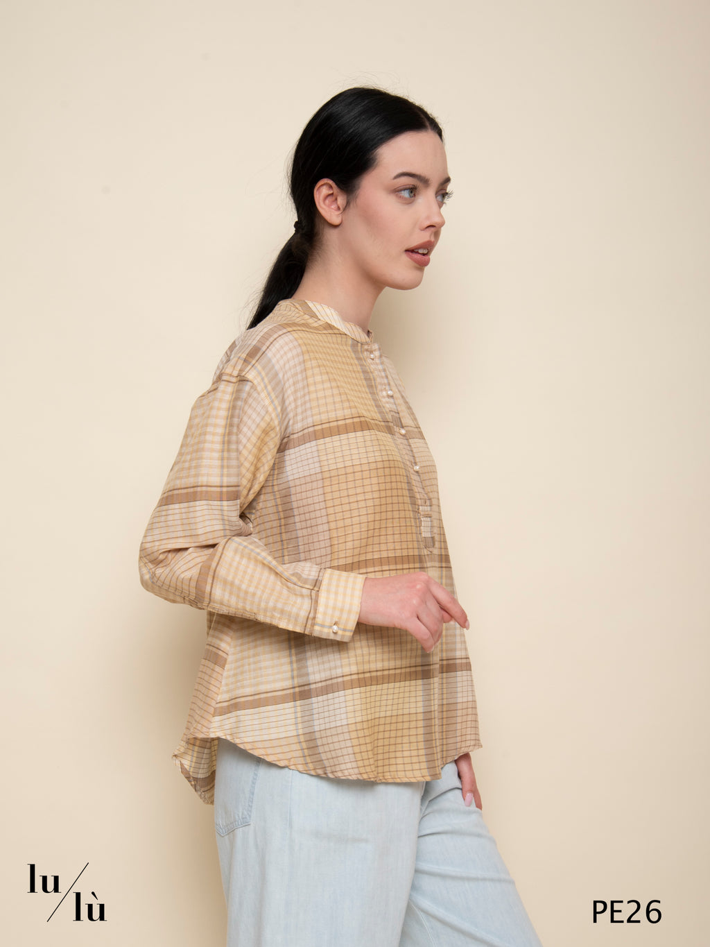 Kiliman - Blusa check cotone e seta