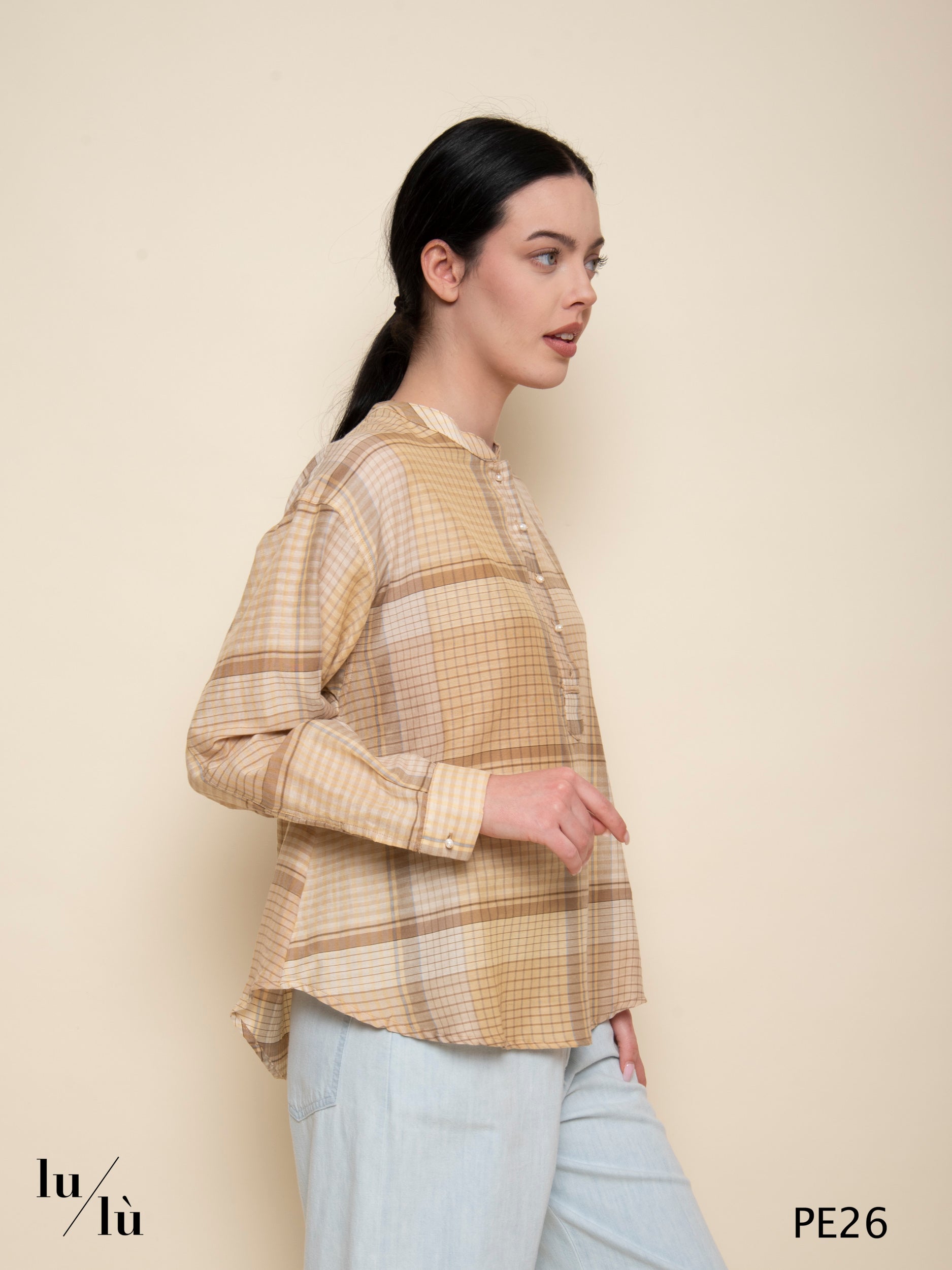Kiliman - Blusa check cotone e seta