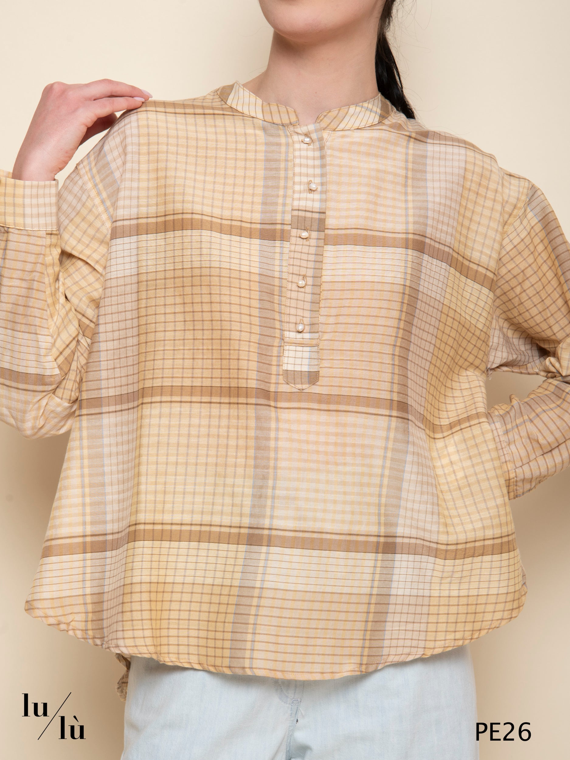 Kiliman - Blusa check cotone e seta