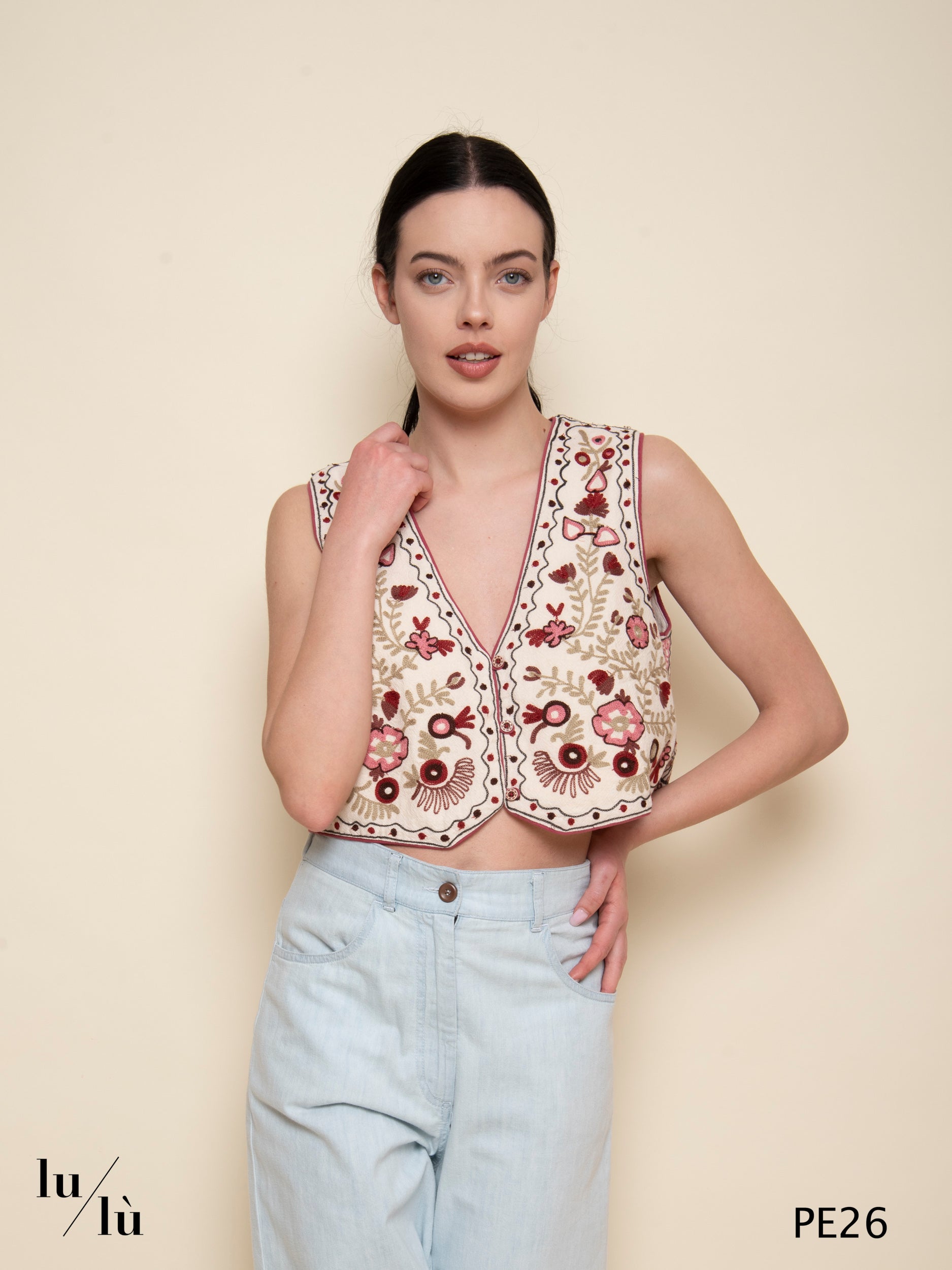 Lola - Gilet ricamato boho chic