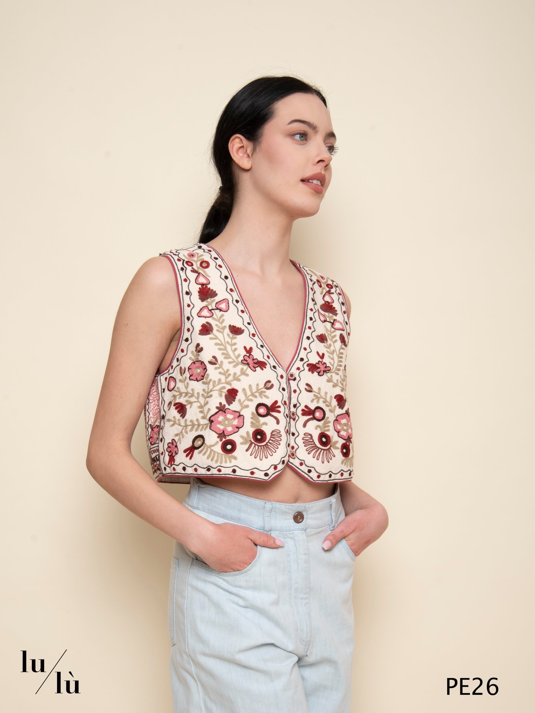 Lola - Gilet ricamato boho chic