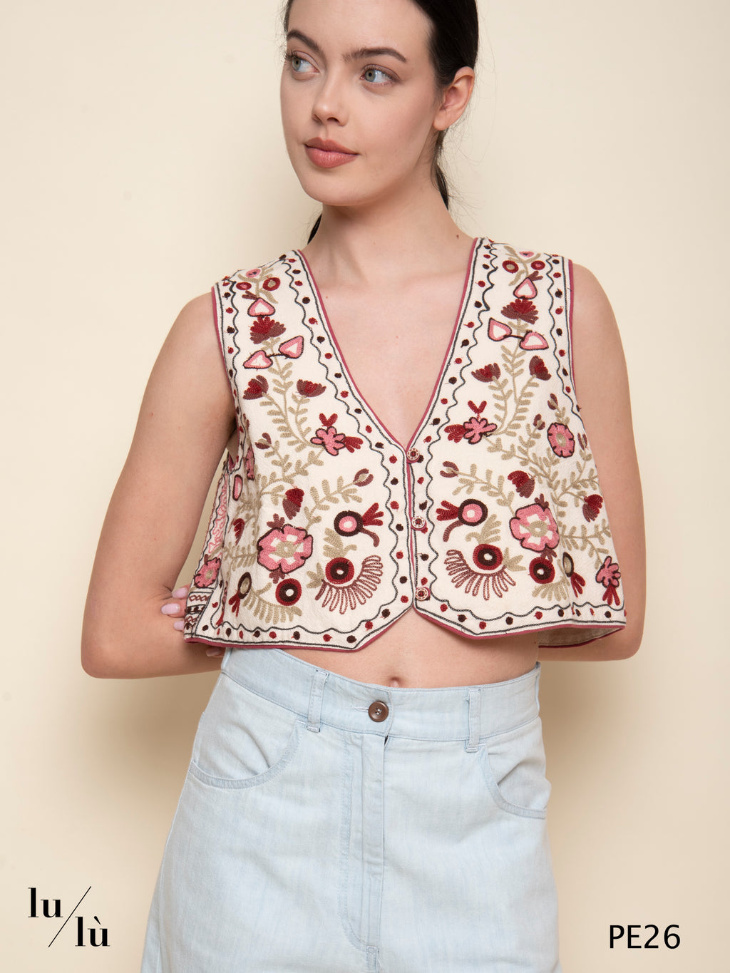 Lola - Gilet ricamato boho chic