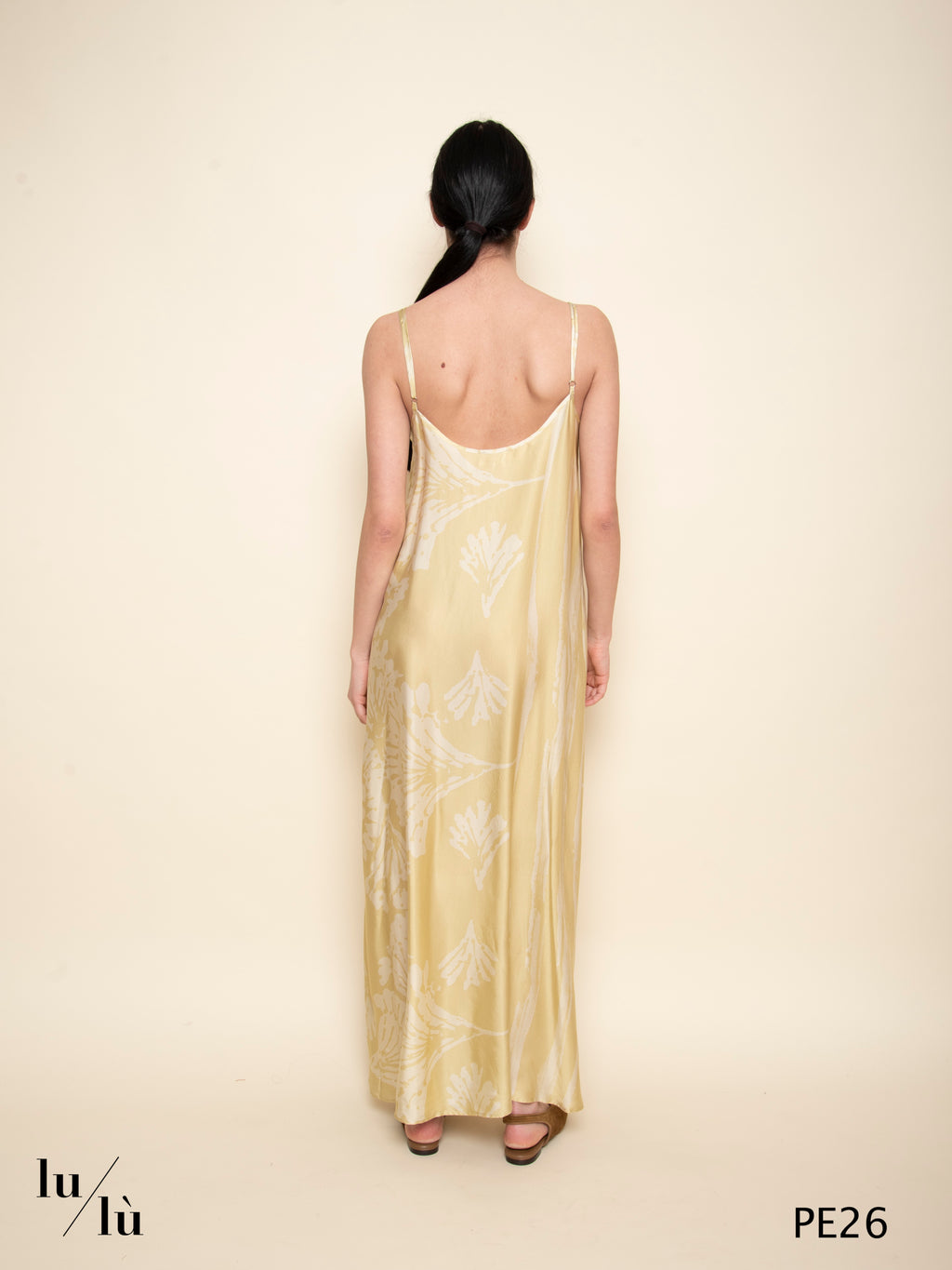 Ravka - Slip dress lungo stampa soft yellow