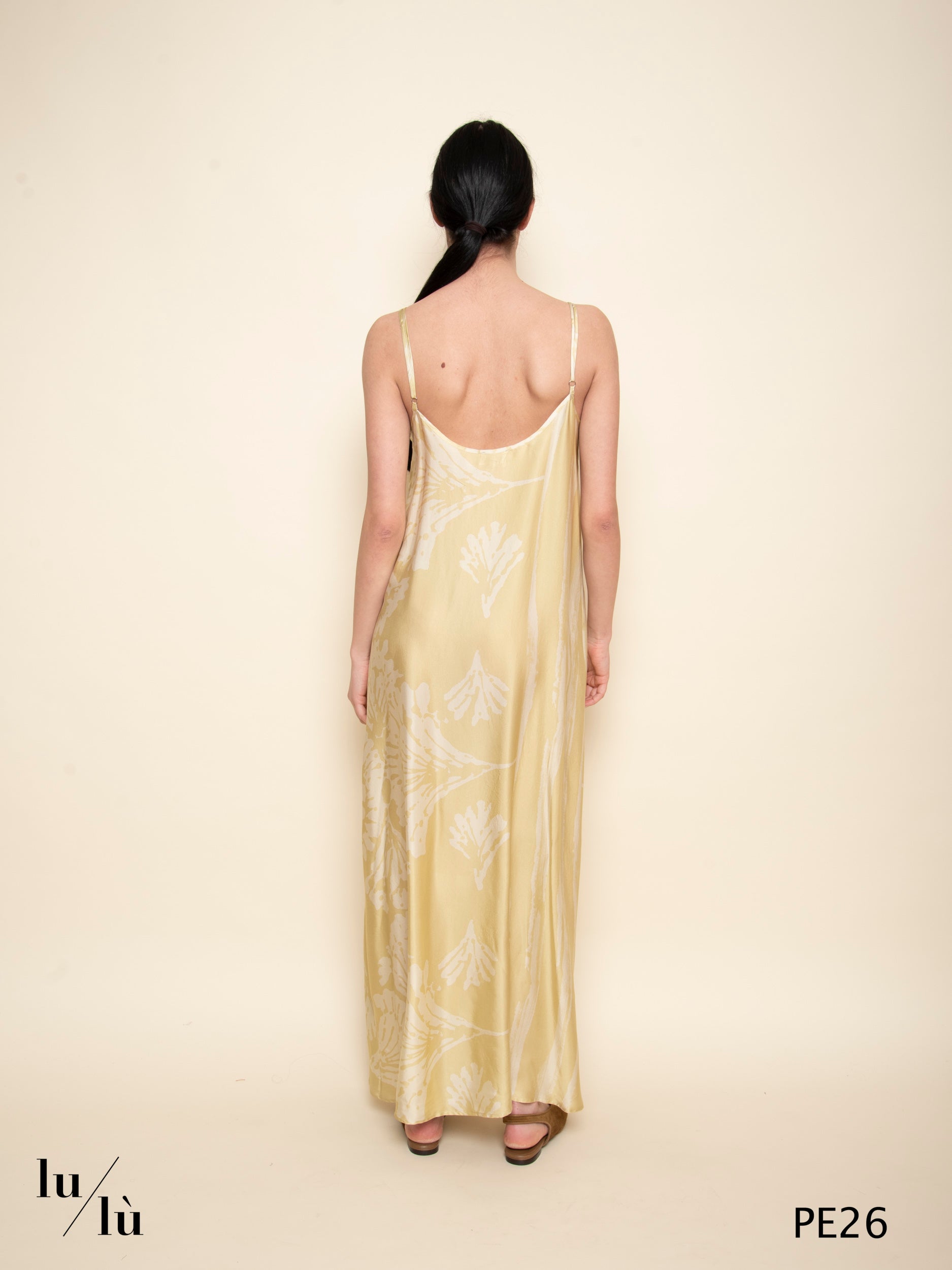 Ravka - Slip dress lungo stampa soft yellow