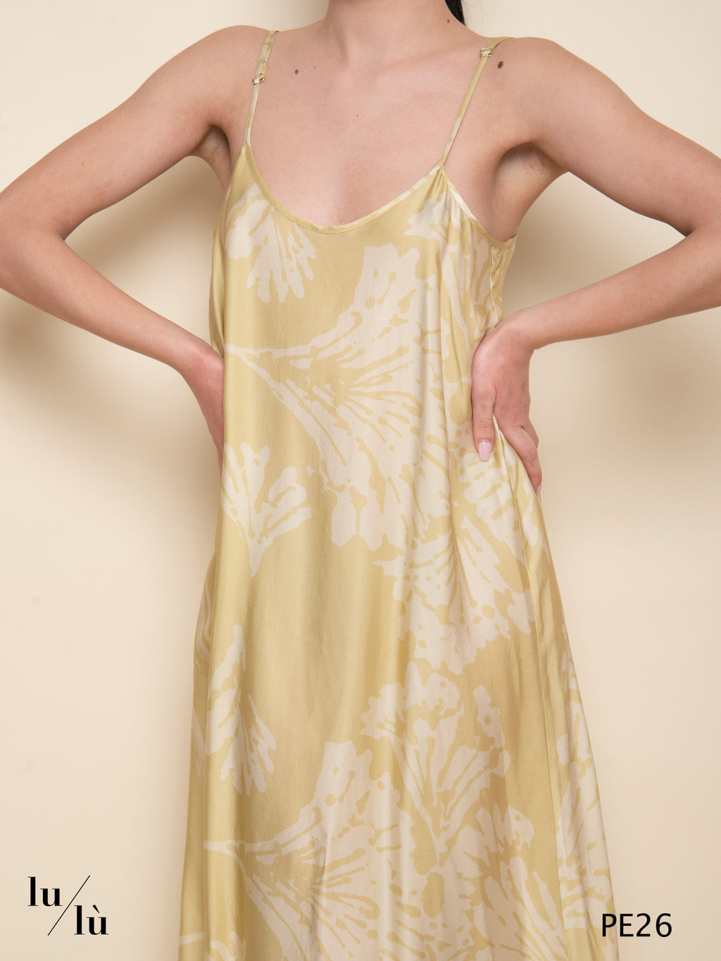 Ravka - Slip dress lungo stampa soft yellow