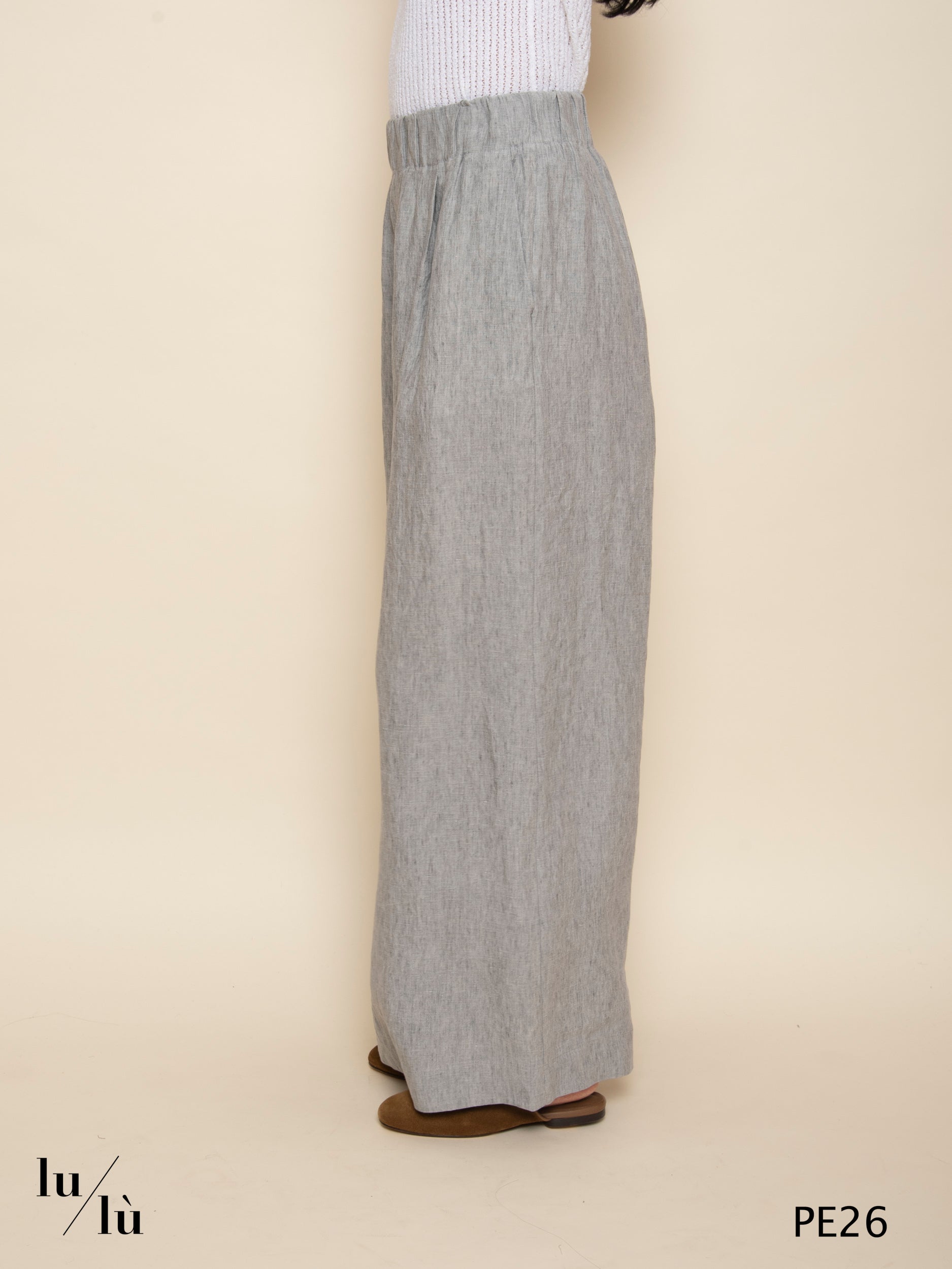 Ayelen Grigio - Pantalone wide leg in lino