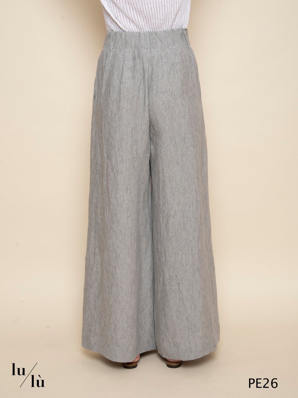 Ayelen Grigio - Pantalone wide leg in lino