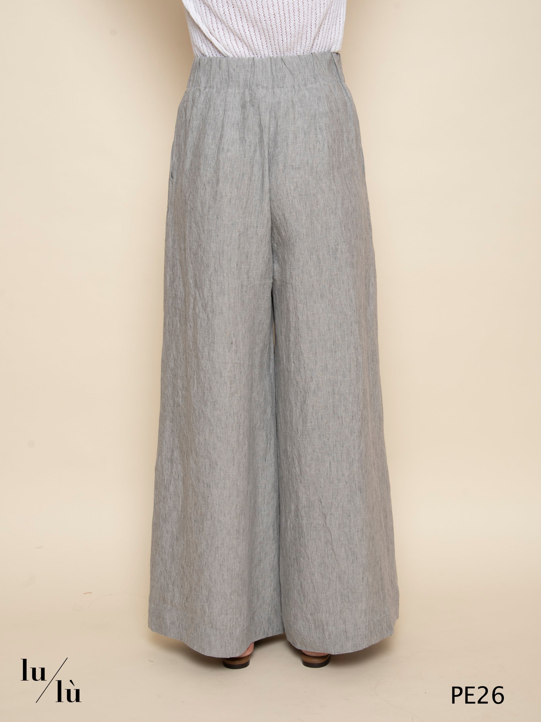 Ayelen Grigio - Pantalone wide leg in lino