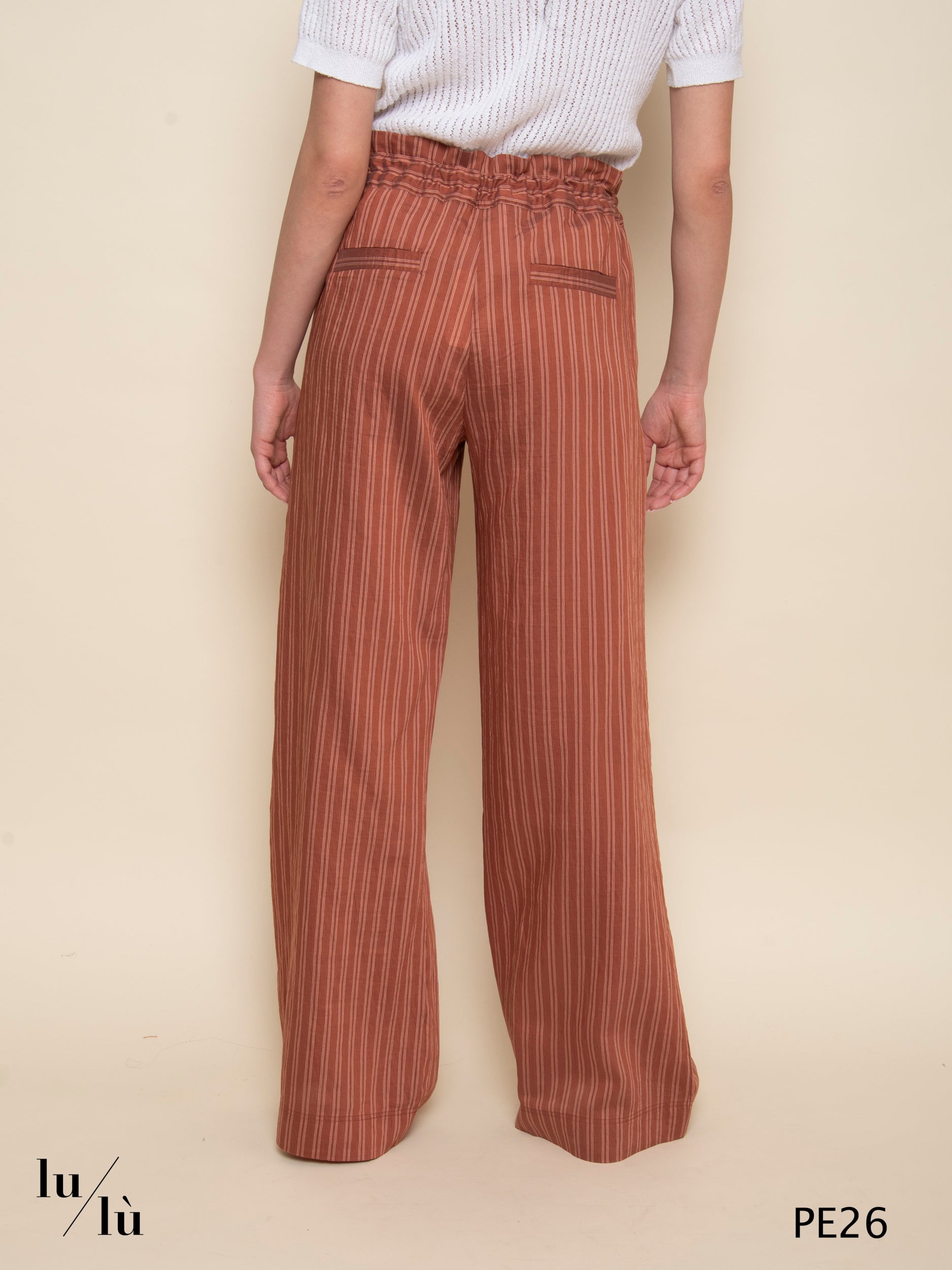 Sandiego - Pantalone wide leg rigati in lyocell