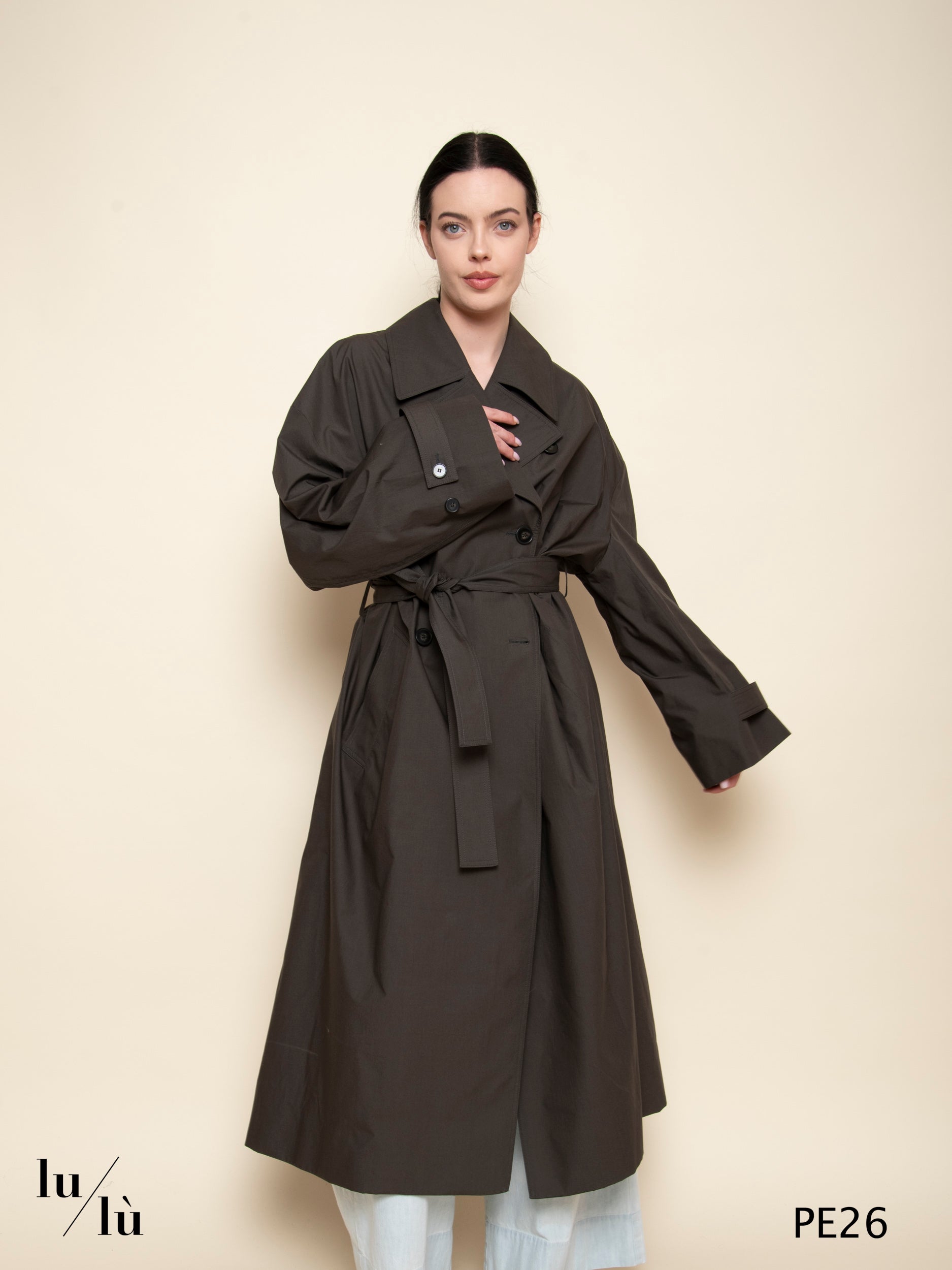 Melio - Trench oversize idrorepellente in popeline di cotone