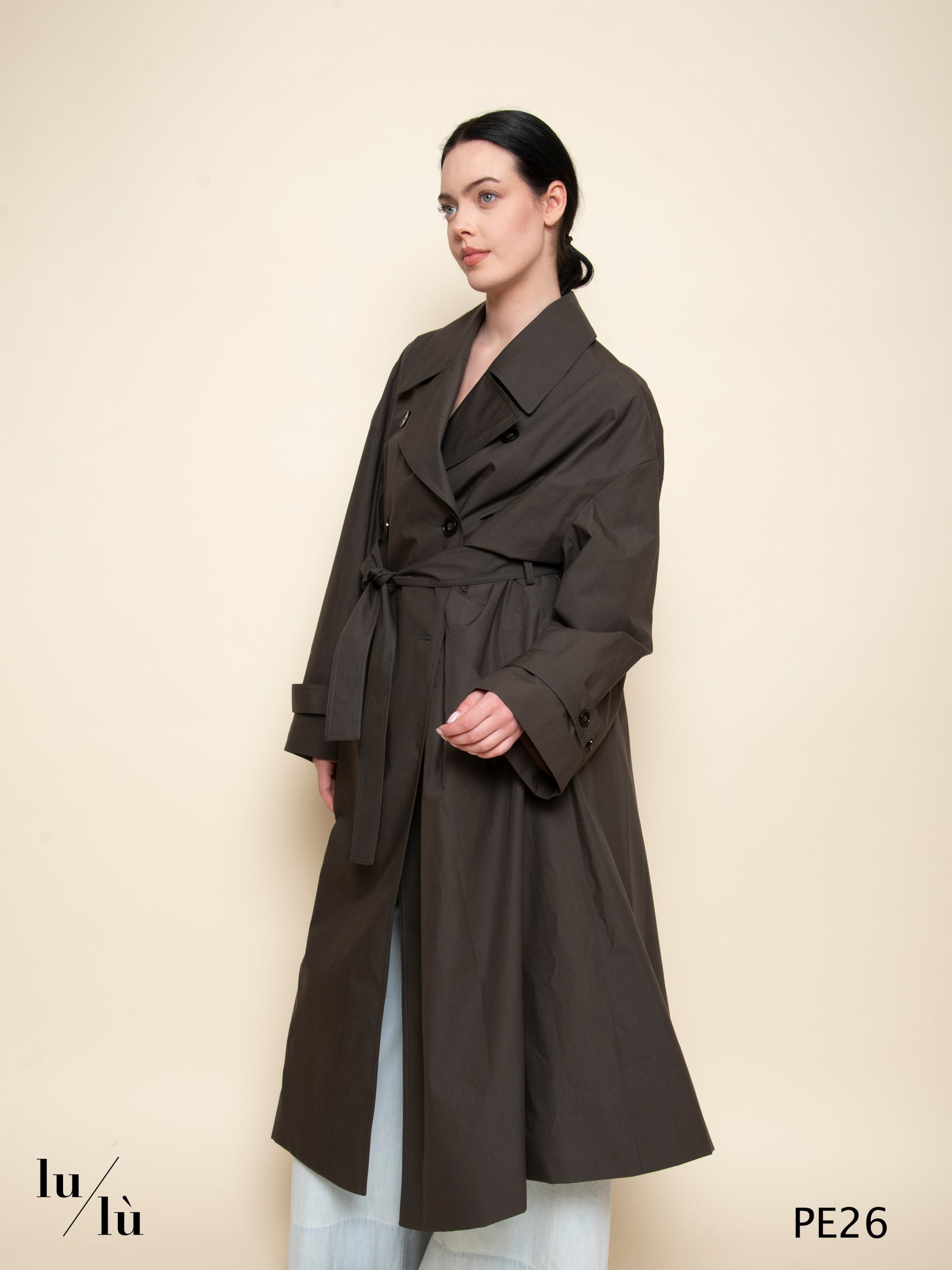 Melio - Trench oversize idrorepellente in popeline di cotone