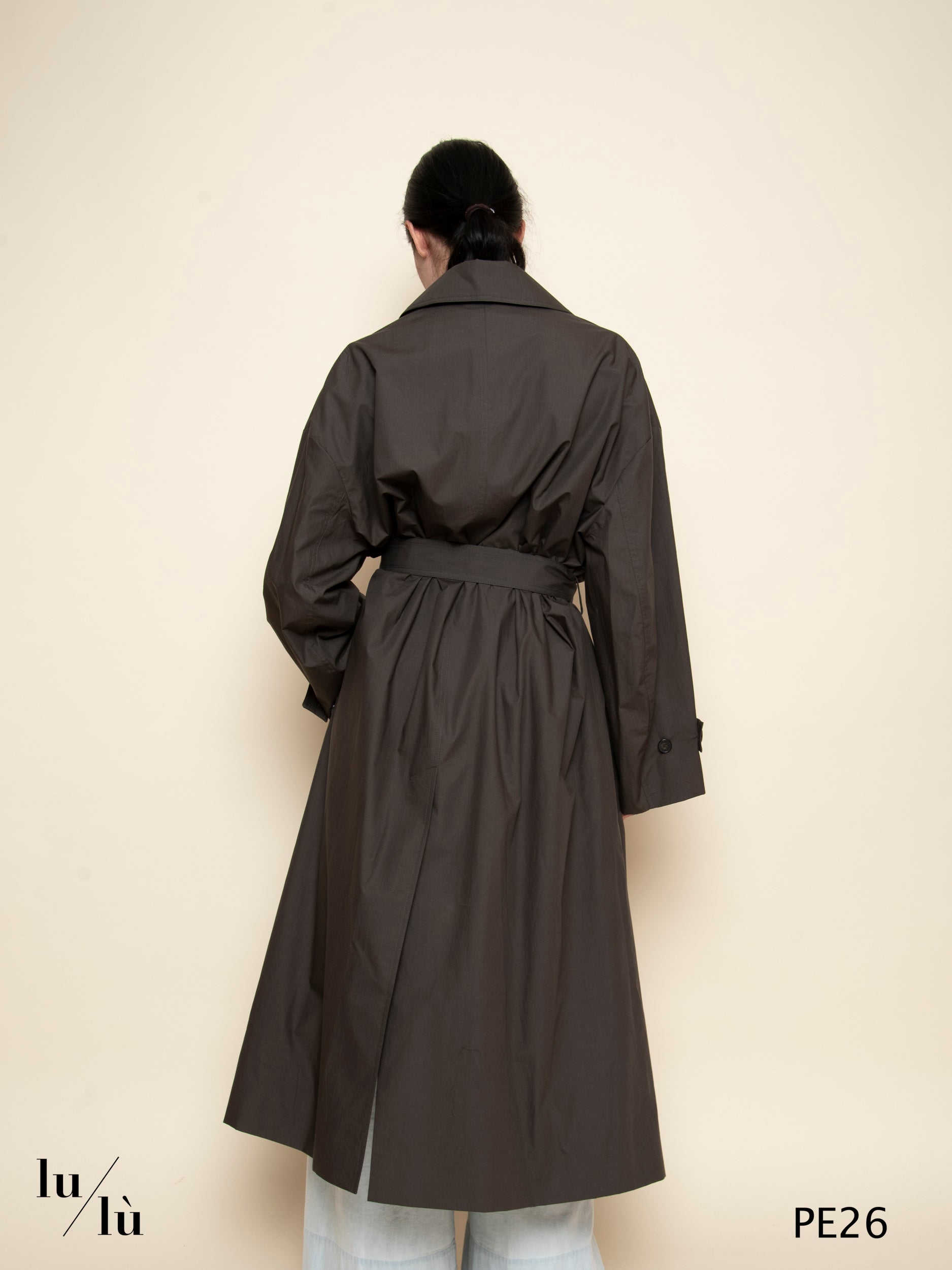 Melio - Trench oversize idrorepellente in popeline di cotone
